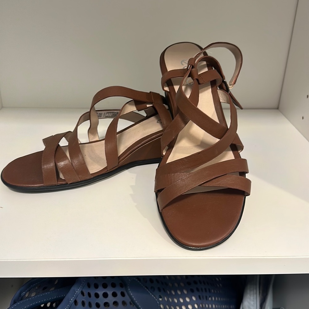 Ecco brown sandals size 39. Never worn